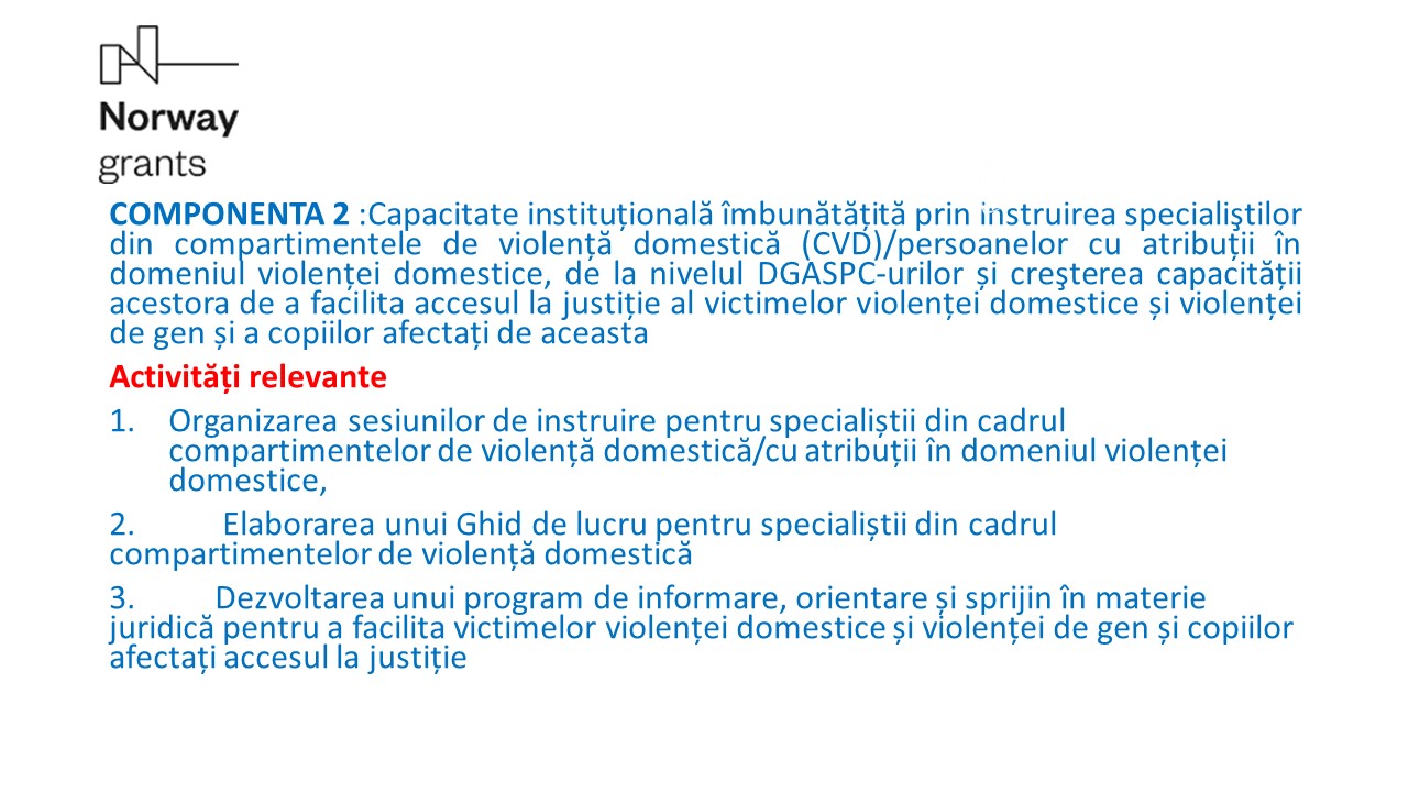 Prezentare componenta 2 pentru proiectul VERA – Schimbare pozitivă prin acțiuni integrate în vremuri dificile